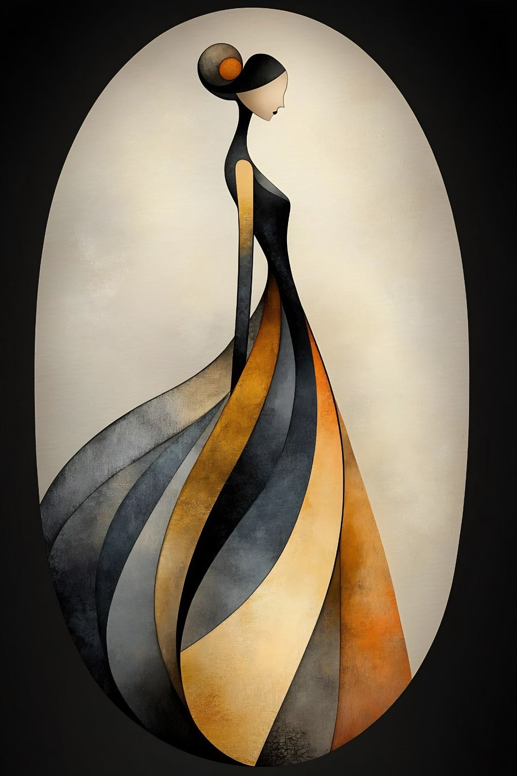 Modern Abstract Woman Wall Art | Elegant Minimalist Feminine Silhouette Painting