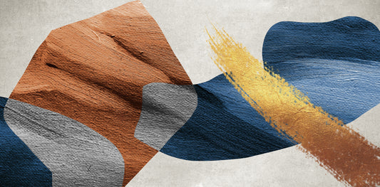 Molten Motion" – Abstract Gold & Blue Texture Wall Art