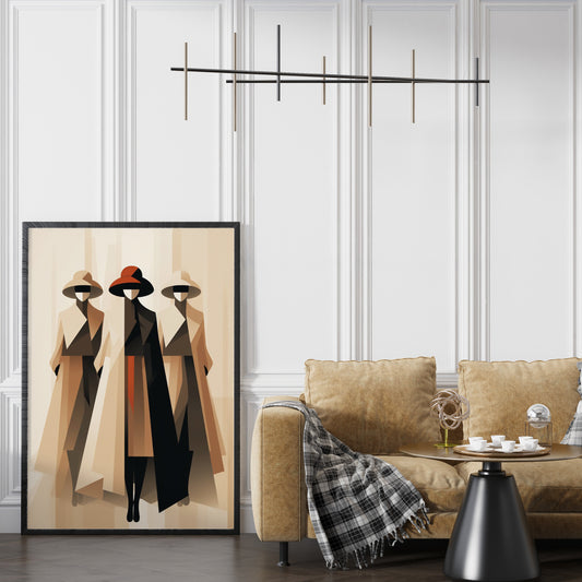 "Elegant Fashion Abstract Wall Art – Modern Minimalist Women Illustration"