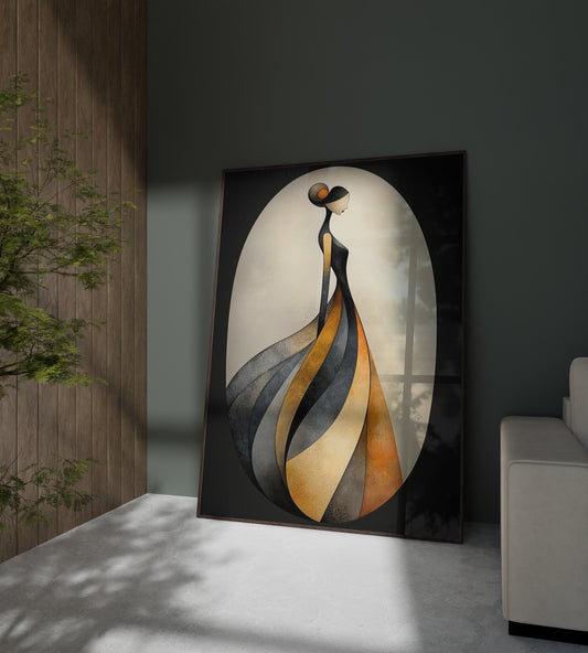 Modern Abstract Woman Wall Art | Elegant Minimalist Feminine Silhouette Painting