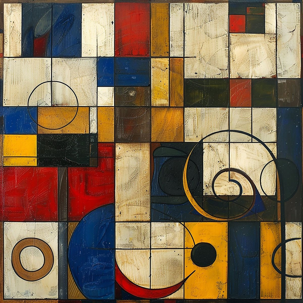 "Modern Abstract Geometric Wall Art — Color Block Pattern Canvas"