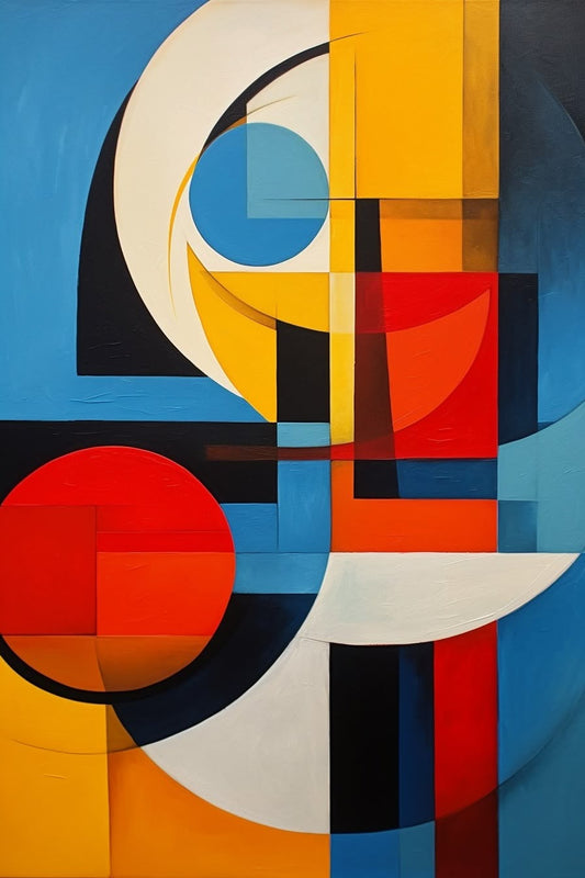 "Bold Geometric Abstract Wall Art" – Modern Colorful Shapes Canvas