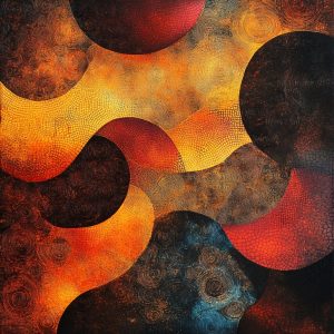 Rhythms of Fire & Flow" – Abstract Swirl Pattern Wall Art Print