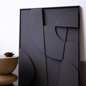 “Noir Geometry” – Minimalist Black 3D Wall Art