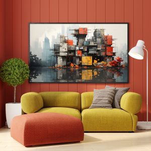 Urban Reflections” – Abstract Cityscape Wall Art Print
