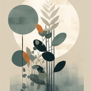“Whispers of Nature” – Modern Botanical Abstract Wall Art