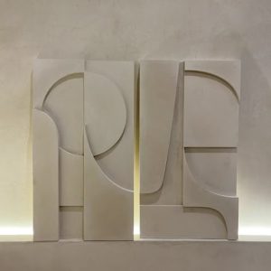 "Whisper in Stone" – Minimalist 3D Wall Sculpture set of 2