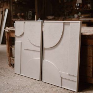 “Form & Flow” – Set of 2 Minimalist 3D Wall Panels