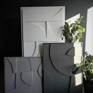 “Terra Shapes” – Set of 3 Geometric 3D Wall Art Panels