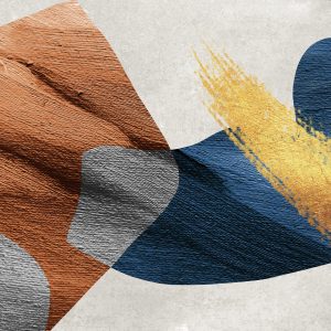 Molten Motion" – Abstract Gold & Blue Texture Wall Art