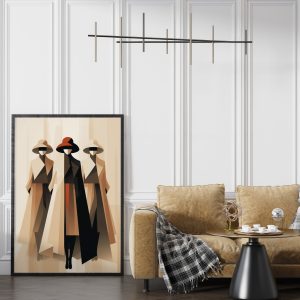 "Elegant Fashion Abstract Wall Art – Modern Minimalist Women Illustration"