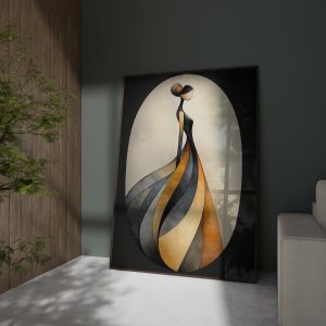 Modern Abstract Woman Wall Art | Elegant Minimalist Feminine Silhouette Painting