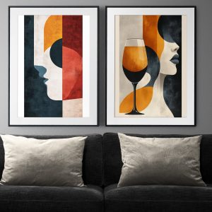 "Minimalist Abstract Face Wall Art — Modern Geometric Art Print"