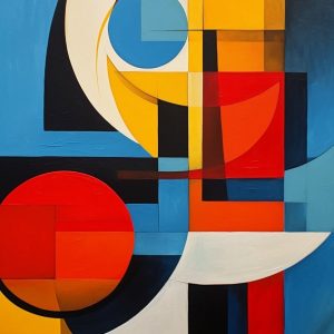 "Bold Geometric Abstract Wall Art" – Modern Colorful Shapes Canvas