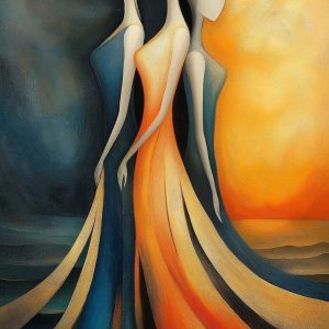 Sisters of the Sun and Shade – Modern Abstract Canvas Art